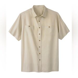 KingSize Linen Blend Button Down‎ Size 2XL
